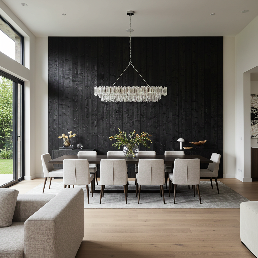 Black_Reclaimed_Hemlock_Wall_Paneling_White_Dining_Room_Accent_Wall