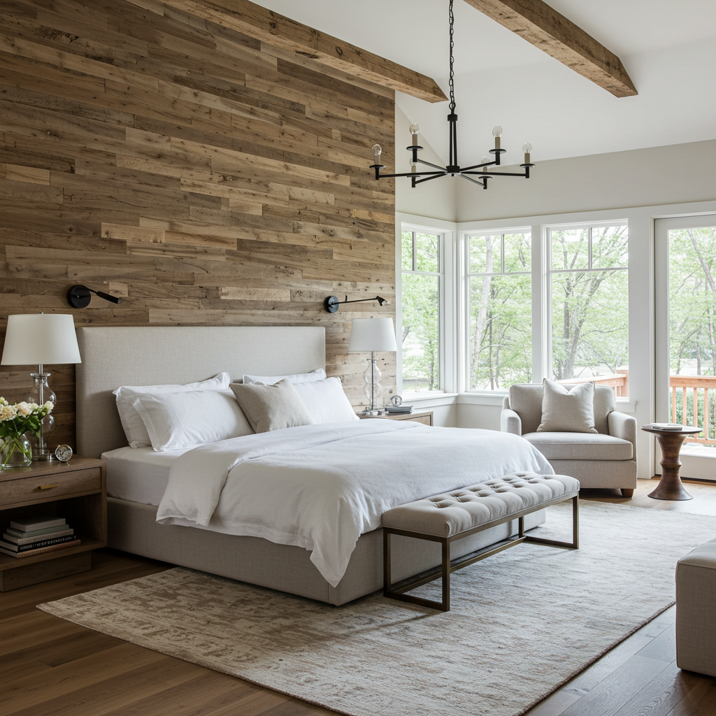 Brown_Reclaimed_Barnwood_Wall_Paneling_Bedroom
