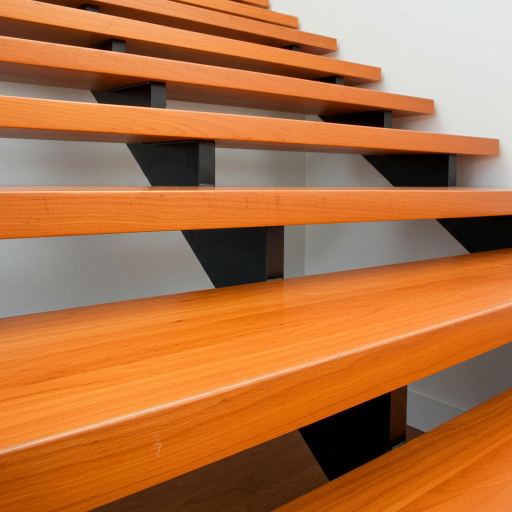 Cherry_Floating_Stair_Tread_Extreme_Close_Up_Low_Angle