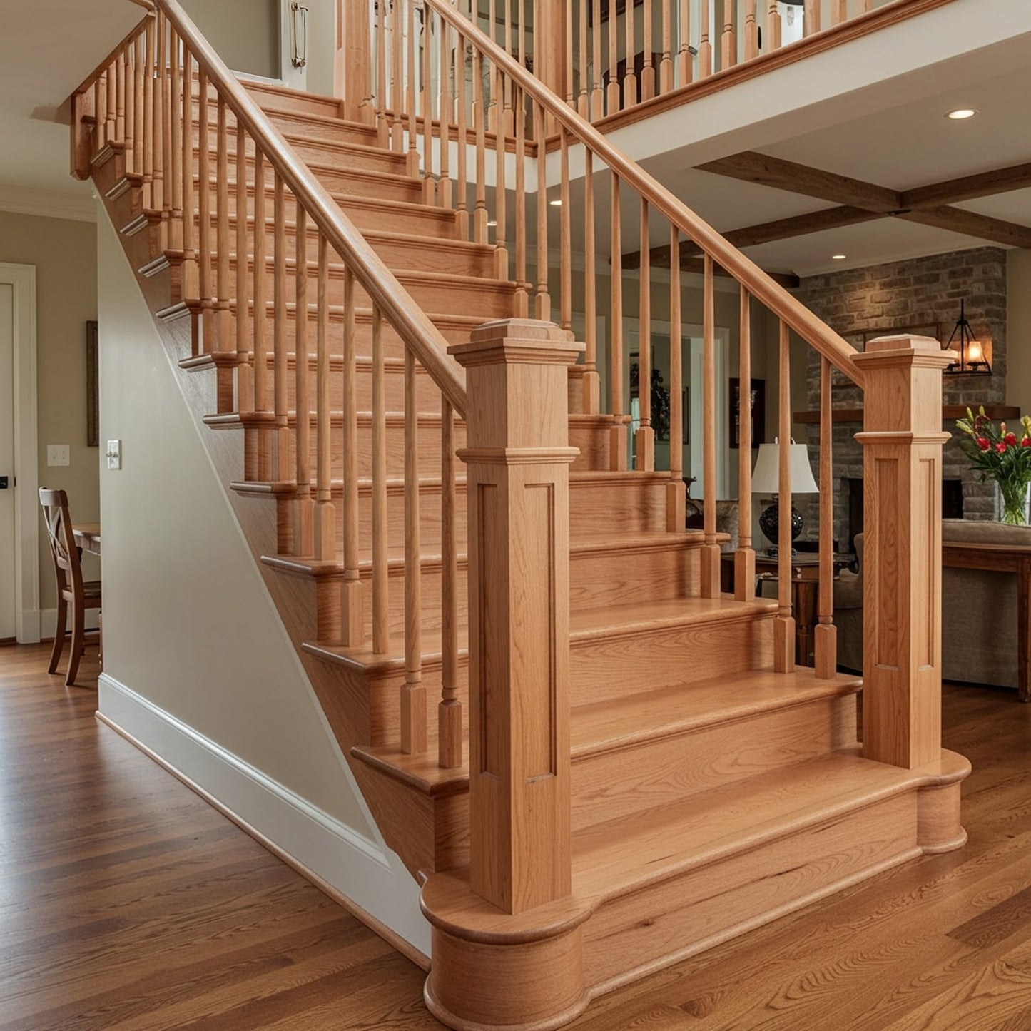 Cherry_Hand_Rail_Rustic_Staircase