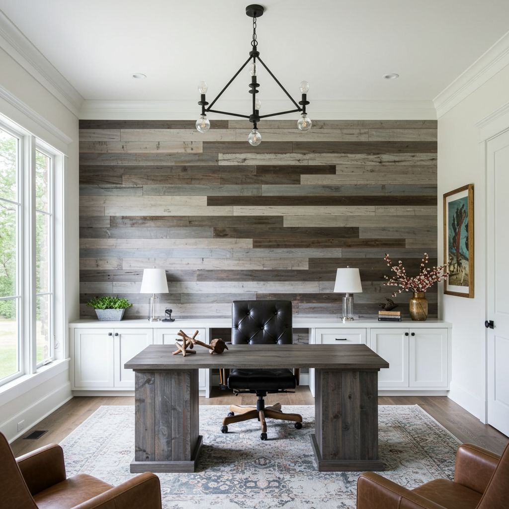 Grey_Reclaimed_Barn_Siding_Wall_Paneling_Office_Accent_Wall