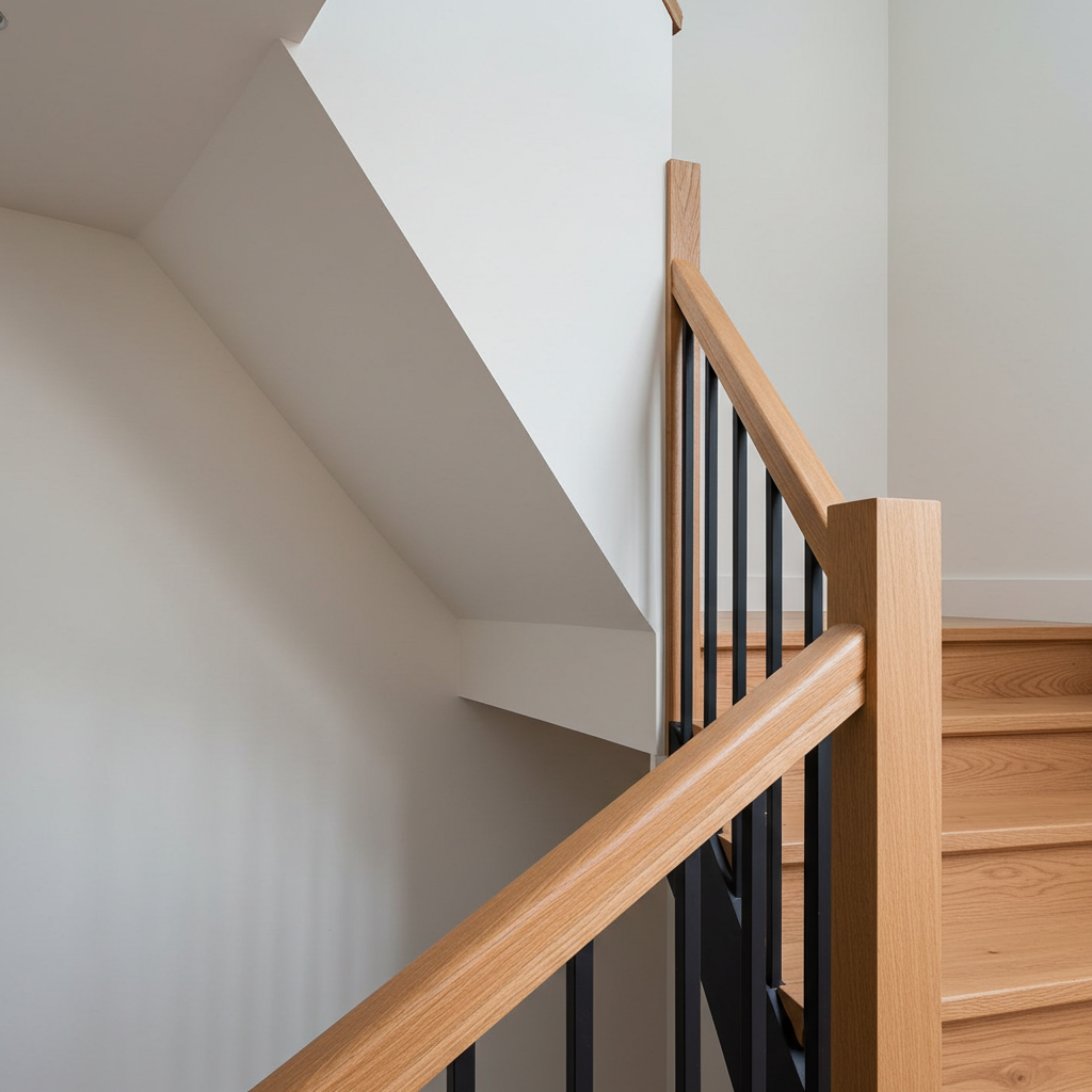 Oak_Hand_Rail_Black_Baluster