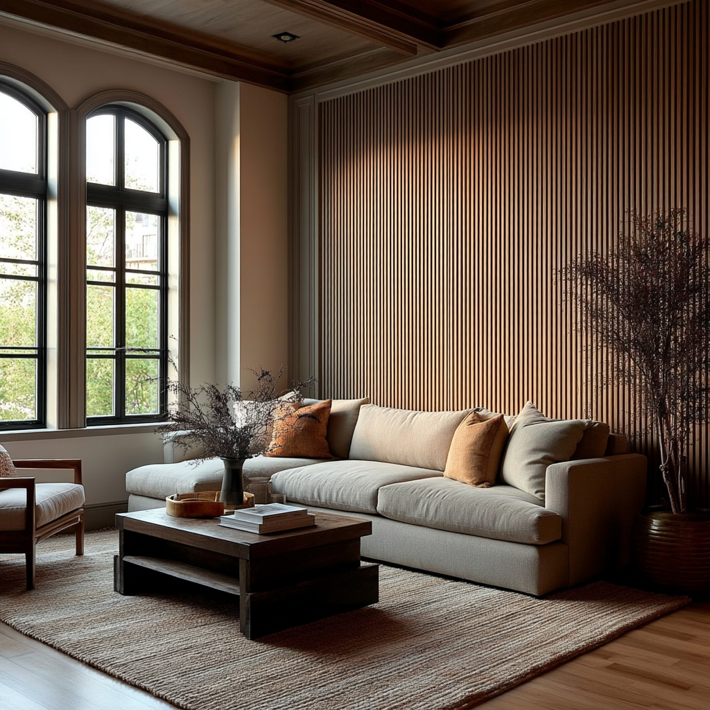 Slatted Hardwood Wall Paneling
