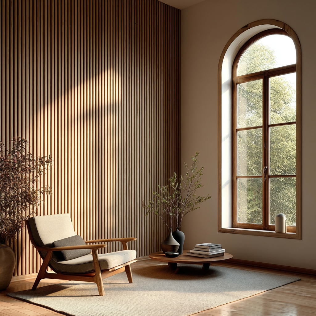 Slatted Hardwood Wall Paneling