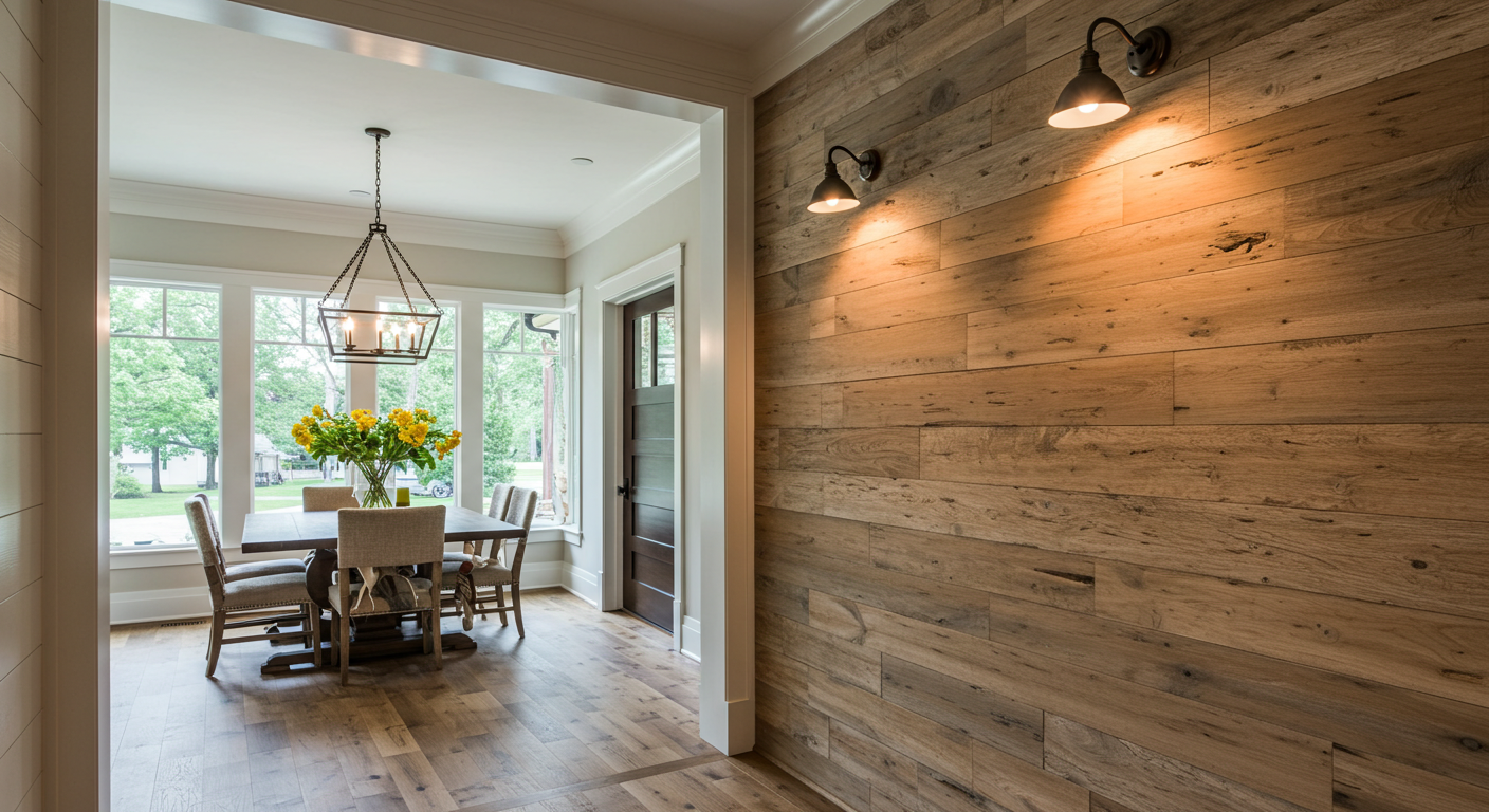 The Merriman Light Brown Reclaimed Barnwood Wall Paneling
