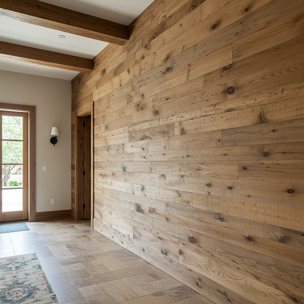 The Merriman Light Brown Reclaimed Barnwood Wall Paneling