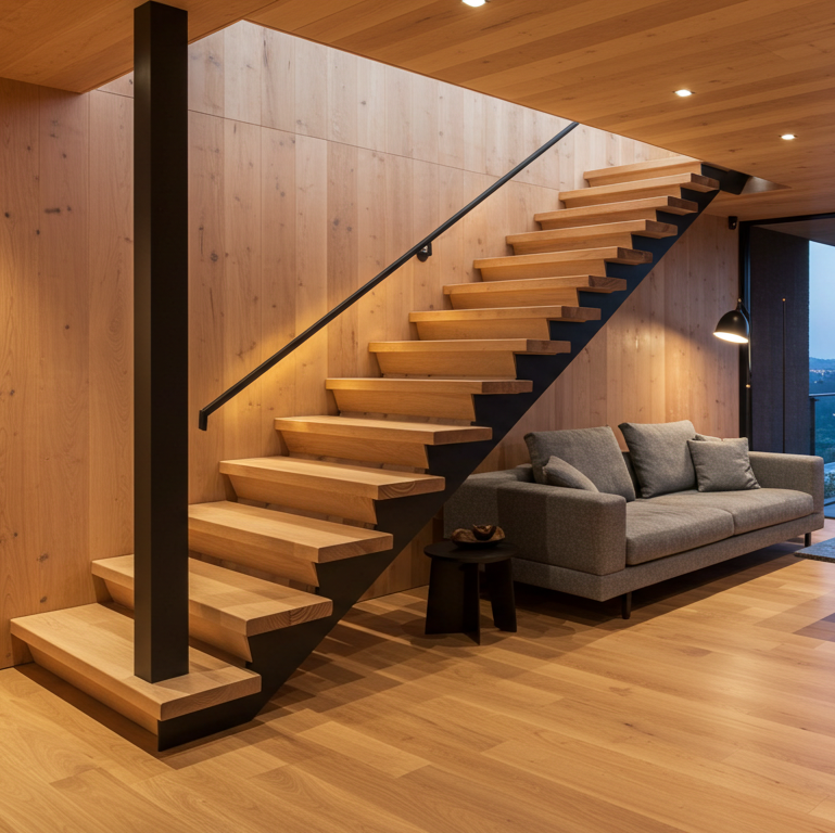 Maple Floating Stair Tread