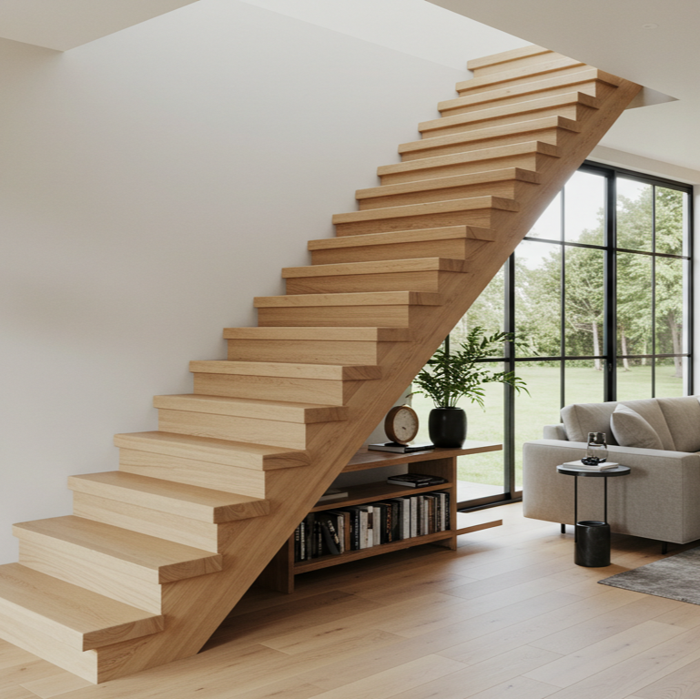 Maple Floating Stair Tread
