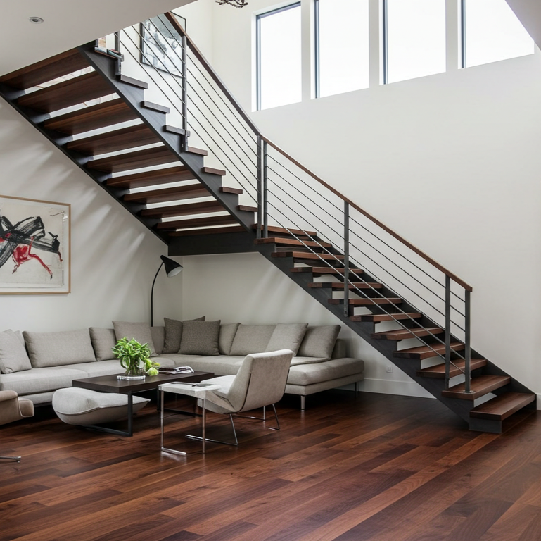 Walnut Floating Stair Tread