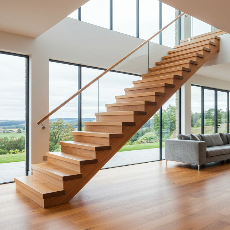 Maple Floating Stair Tread