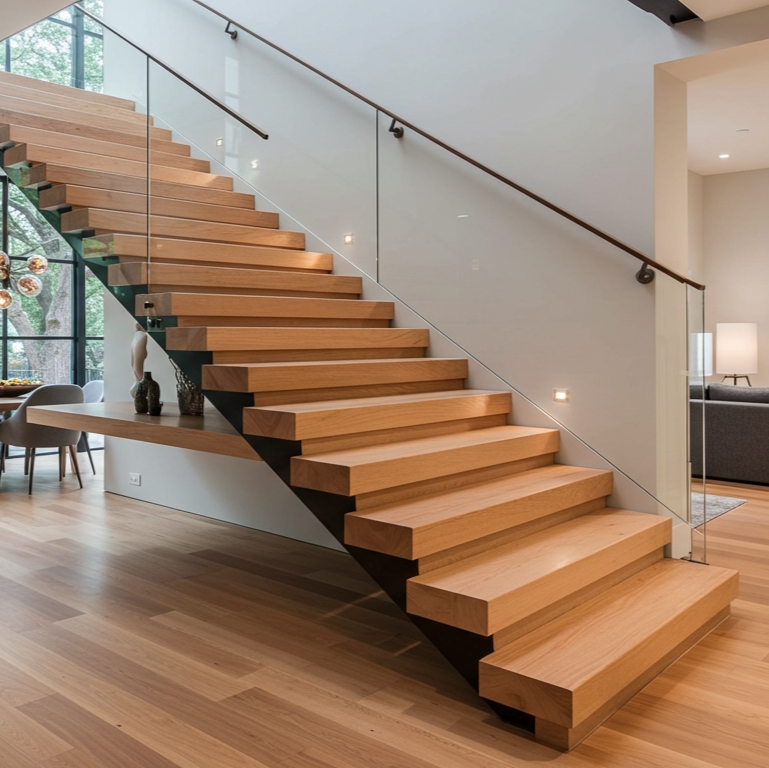 Maple Floating Stair Tread