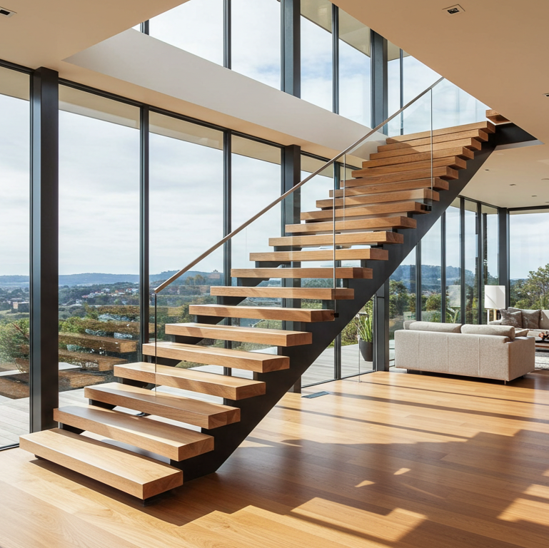 Oak Floating Stair Tread