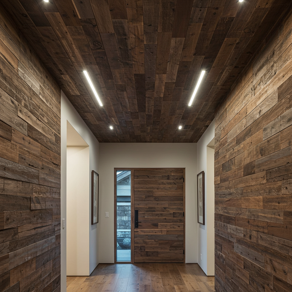 The Harper Brown Reclaimed Hemlock Ceiling Paneling