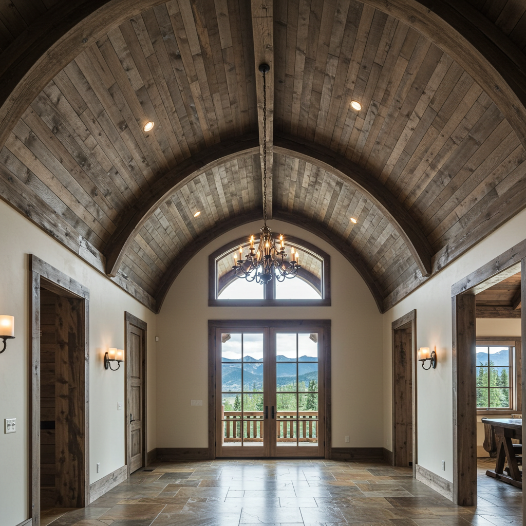 The Harper Brown Reclaimed Hemlock Ceiling Paneling