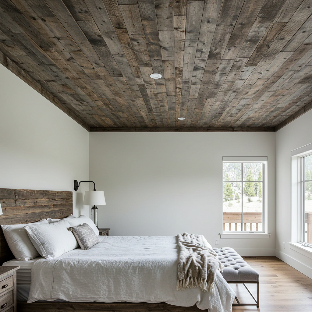 The Kline Grey Reclaimed Barnwood Ceiling Paneling