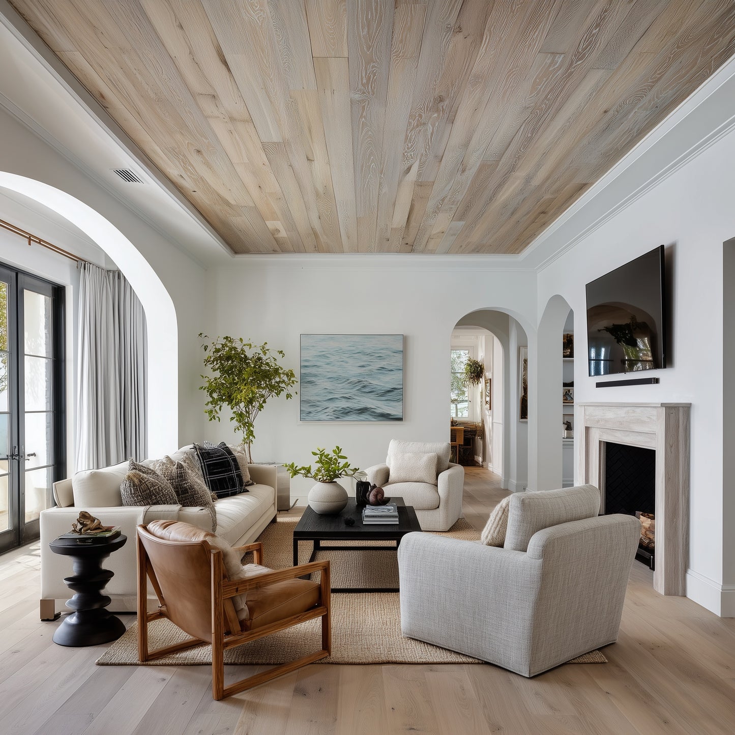 Whitewashed White Oak Wide Plank Flooring