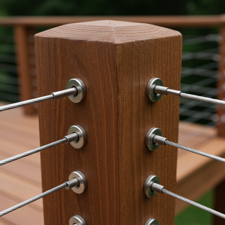 Black_Locust_Deck_Post_Close_Wires