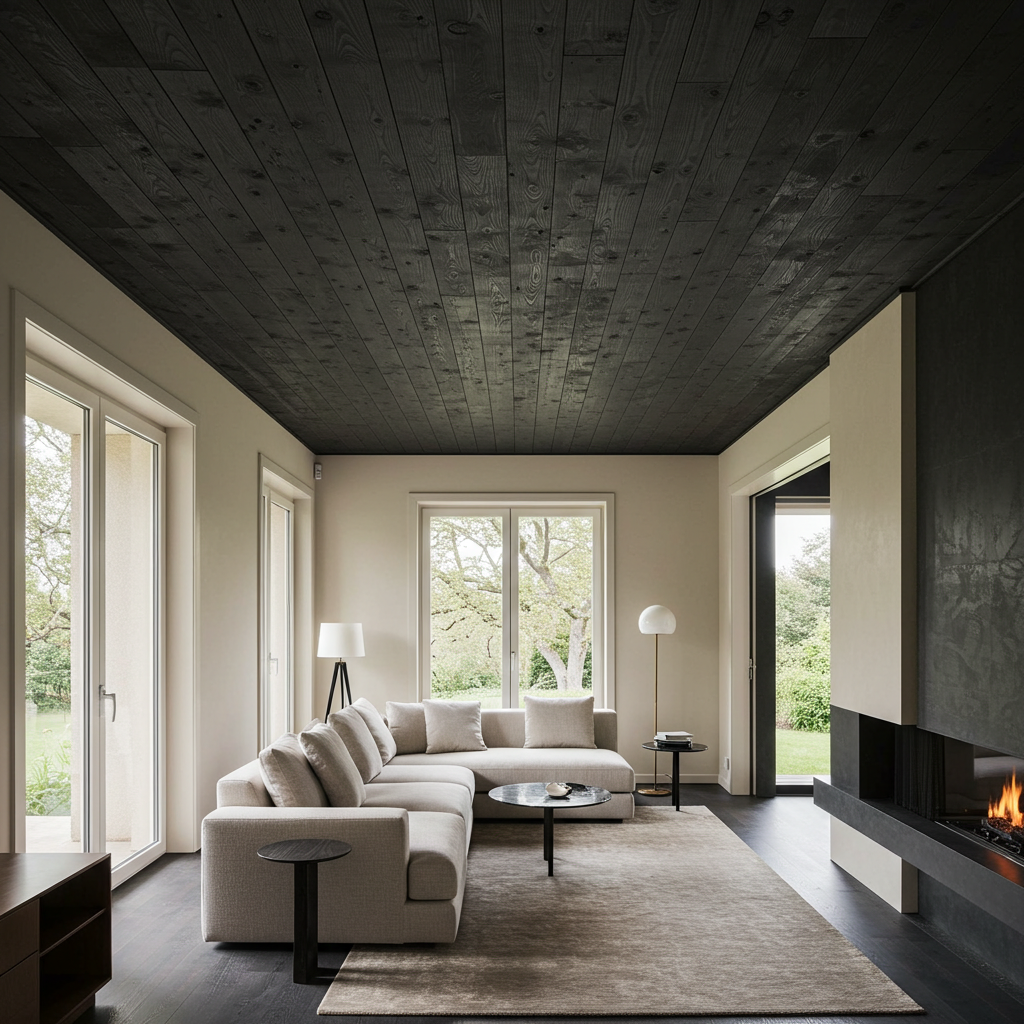 Black_Reclaimed_Hemlock_Ceiling_Paneling_Living_Room_Fireplace