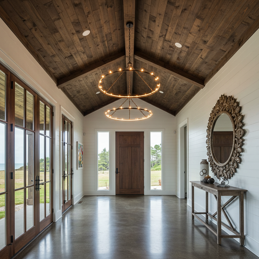 Brown_Reclaimed_Hemlock_Ceiling_Paneling_Coastal_Entranceway