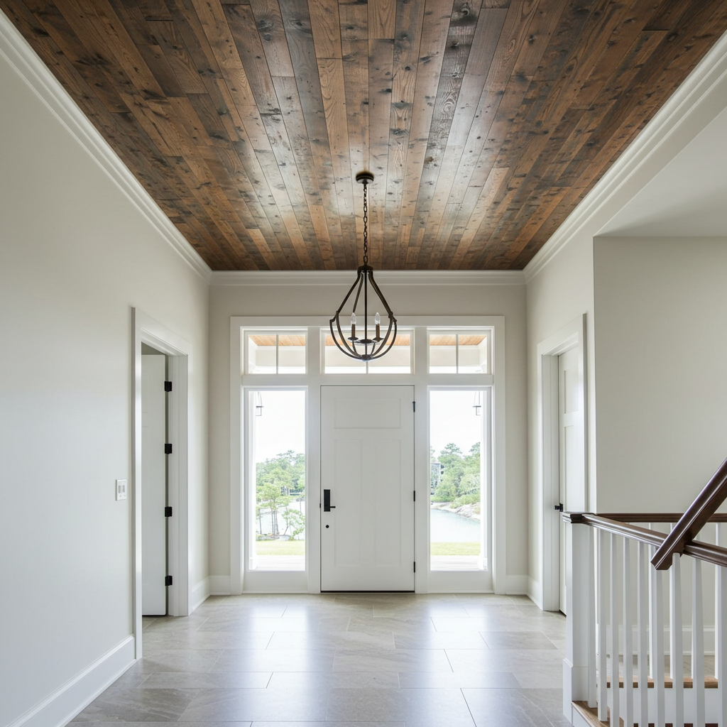 Brown_Reclaimed_Hemlock_Ceiling_Paneling_White_Walls