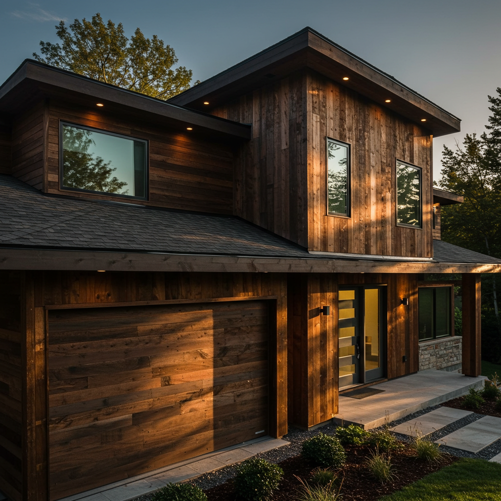 Brown_Reclaimed_Hemlock_Siding_Modern_Cabin_Dawn