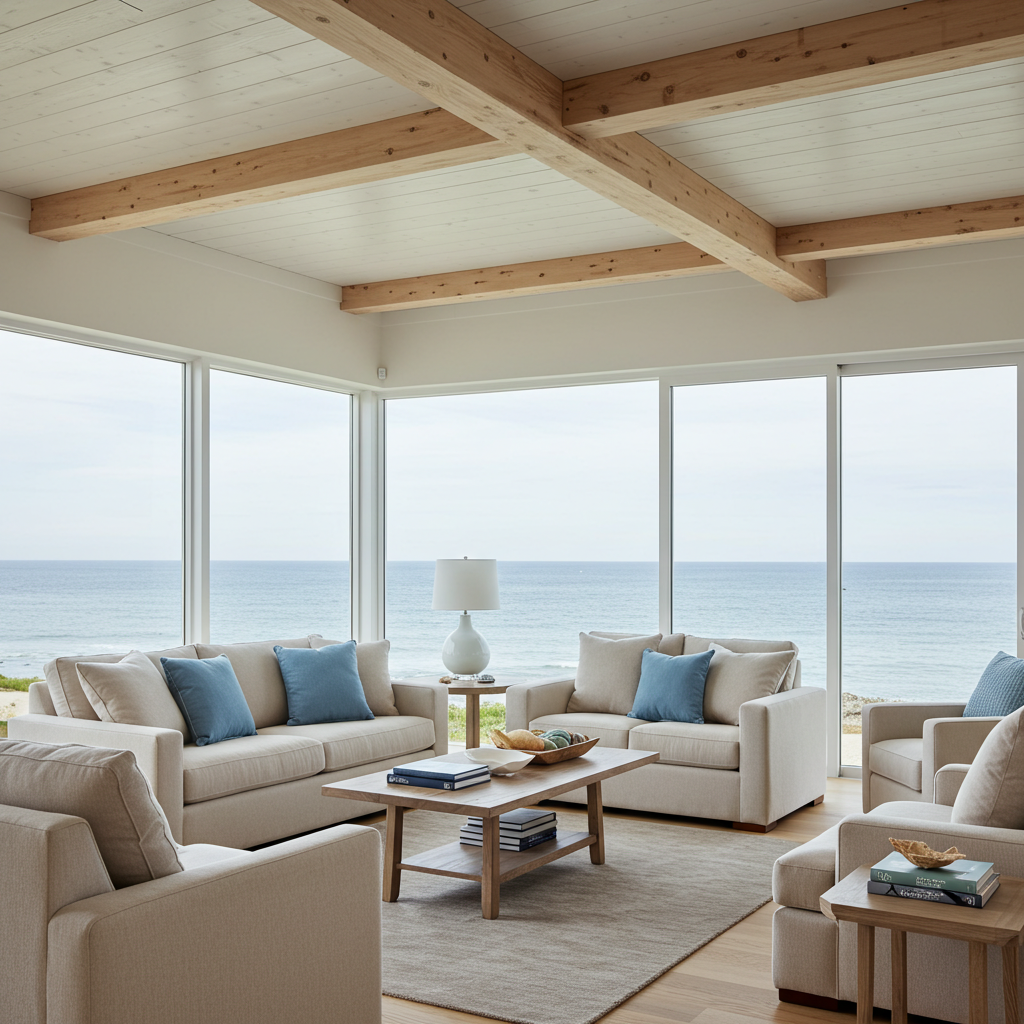 Brown_Woolrich_Pine_Modern_Box_Beam_Living_Room_Beach