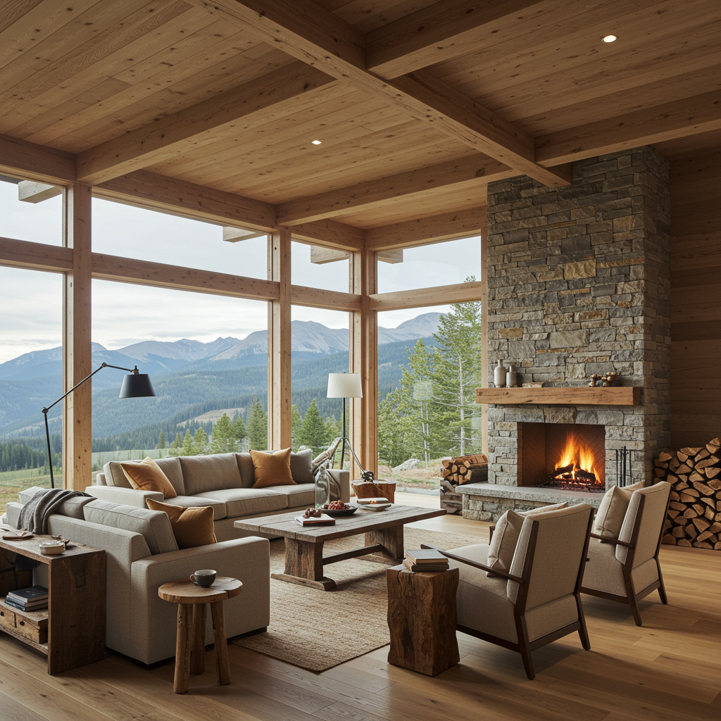 Brown_Woolrich_Pine_Modern_Box_Beam_Stone_Fireplace