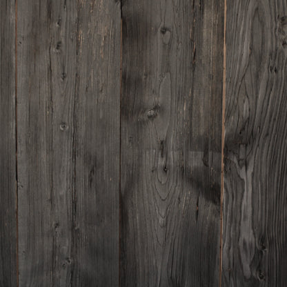 Close-up of dark wooden planks with visible grain and texture