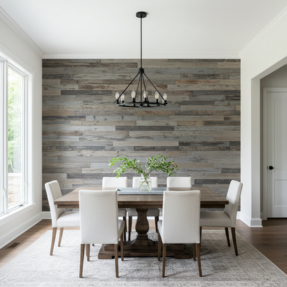Grey_Reclaimed_Barn_Siding_Wall_Paneling_Dining_Room_Accent_Wall