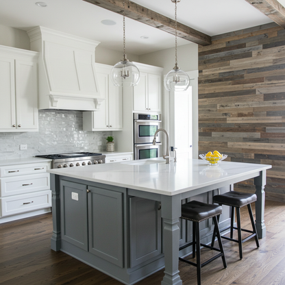 Grey_Reclaimed_Barn_Siding_Wall_Paneling_White_Kitchen