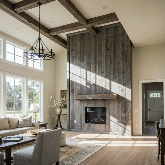 Grey_Reclaimed_Hemlock_Wall_Paneling_Fireplace_Wall