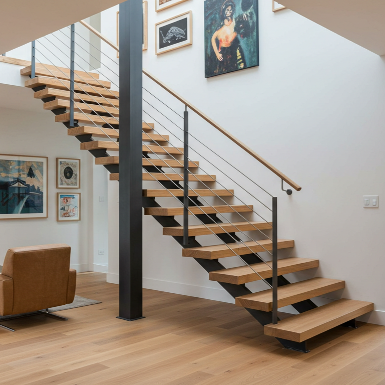 Maple_Floating_Stair_Tread_Broken_Railing