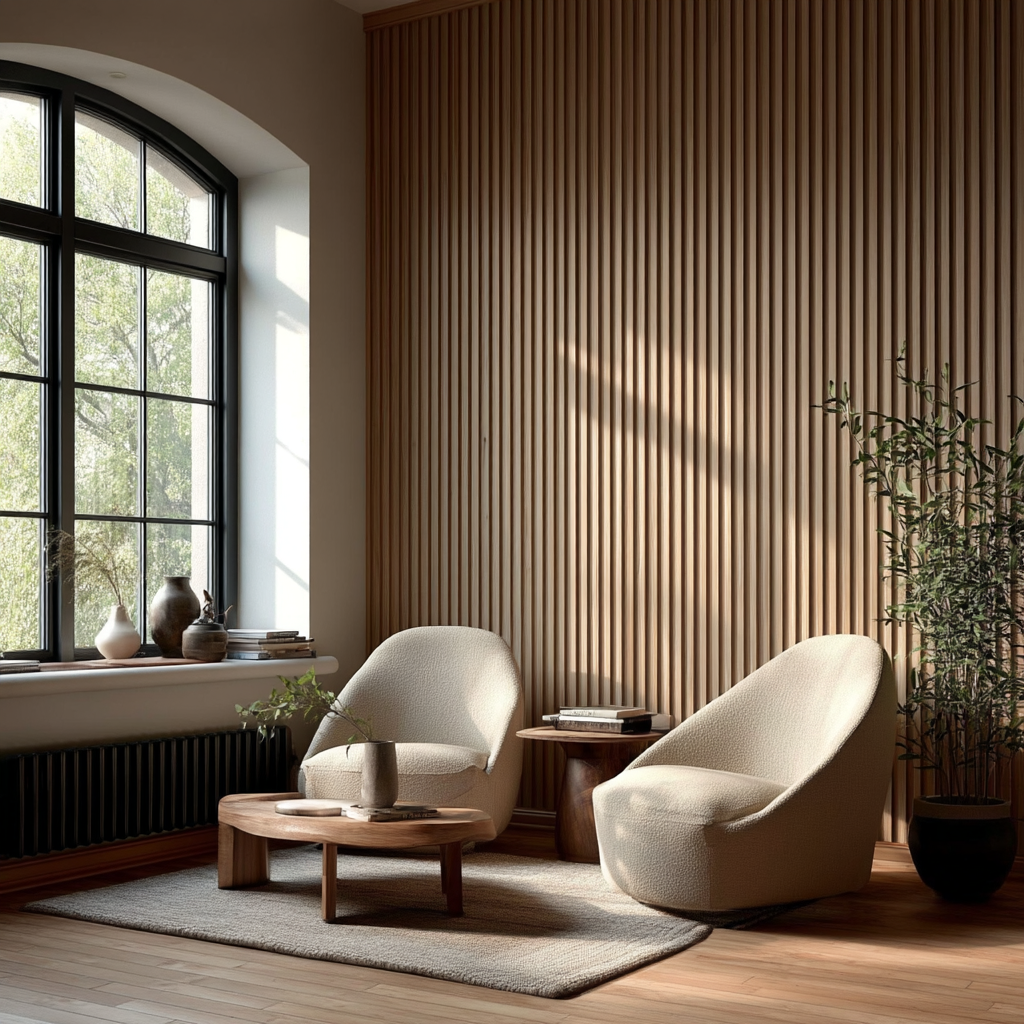 Slatted Hardwood Wall Paneling