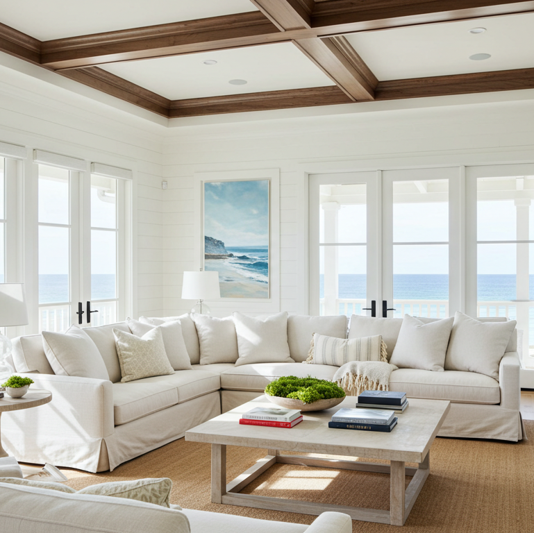 Walnut_Crown_Moulding_Beach_Living_Room