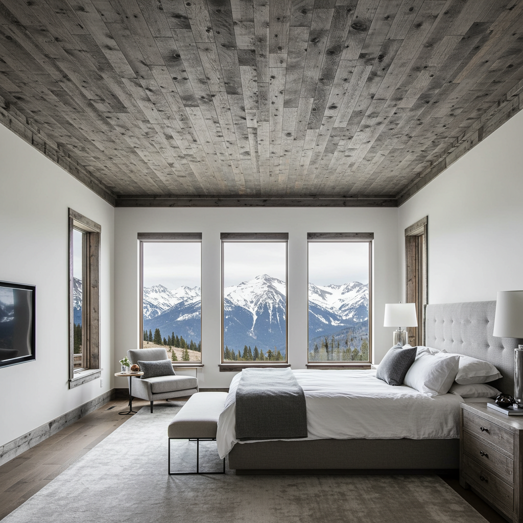 Weathered_Grey_Softwood_Ceiling_Boards_Bedroom_Mountains
