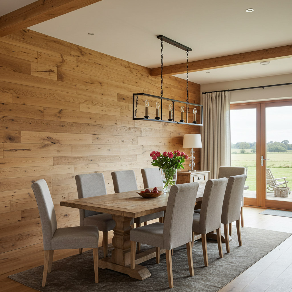 White_Oak_Wall_Paneling_Farmhouse_Dining_Room