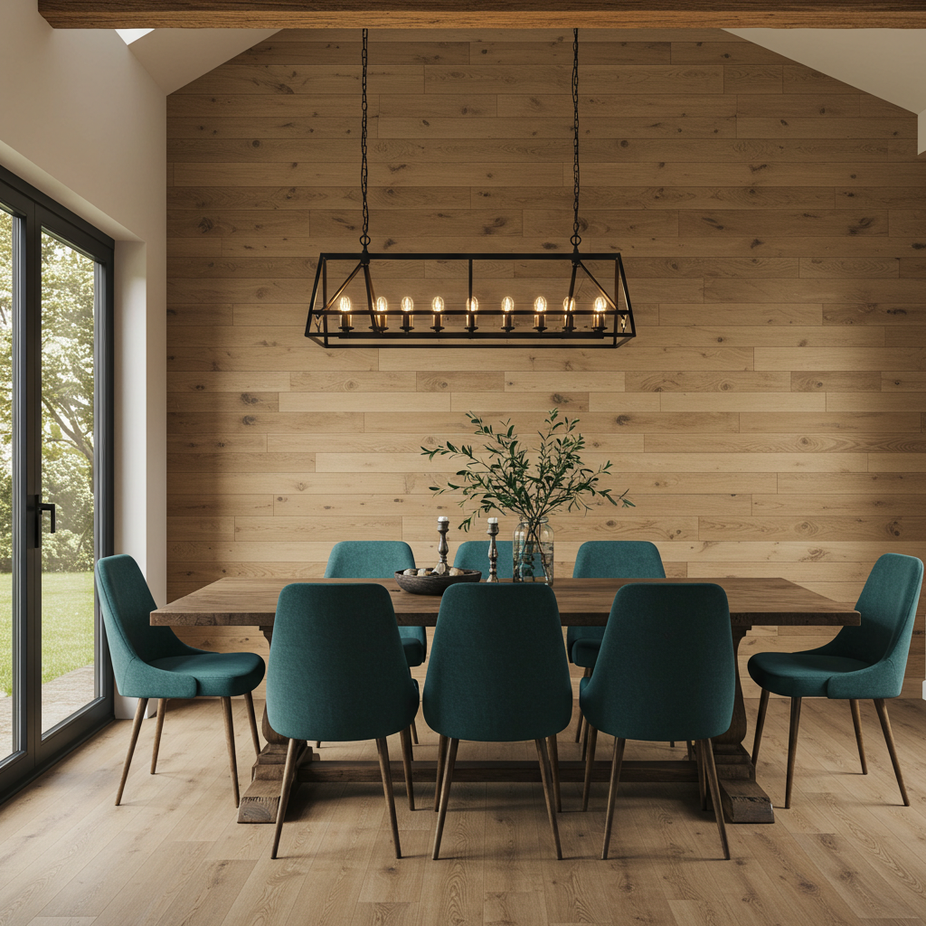 White_Oak_Wall_Paneling_Rustic_Dining