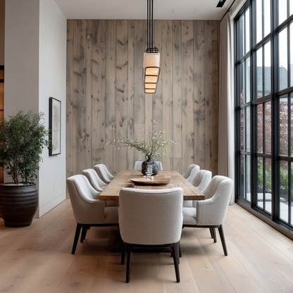 The Whitewashed Grey Weathered Softwood Wall Paneling