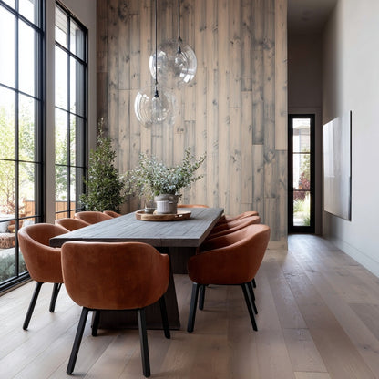 The Whitewashed Grey Weathered Softwood Wall Paneling