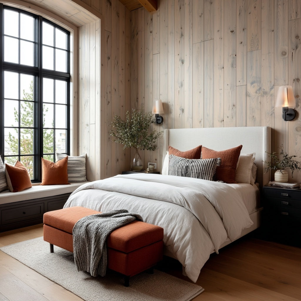 The Whitewashed Grey Weathered Softwood Wall Paneling