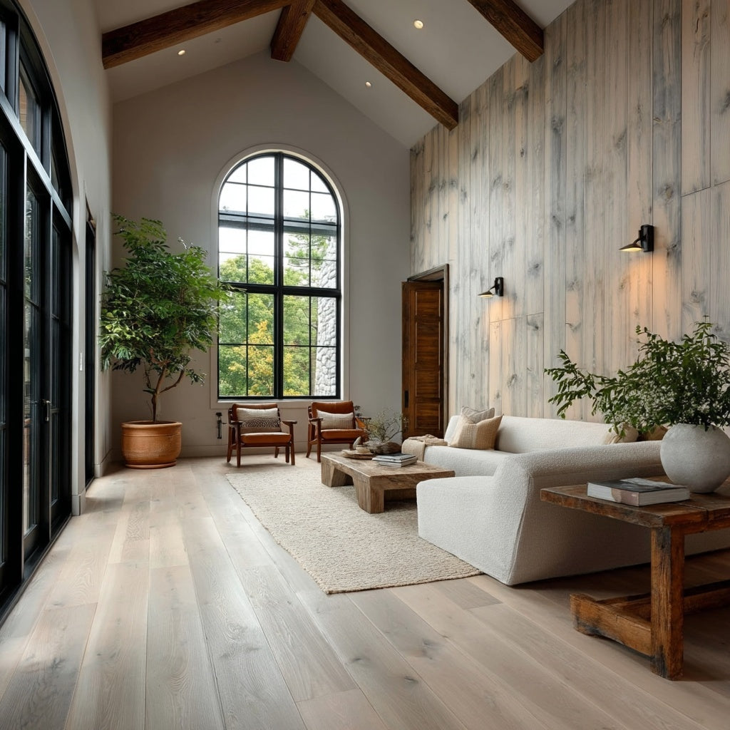 The Whitewashed Grey Weathered Softwood Wall Paneling