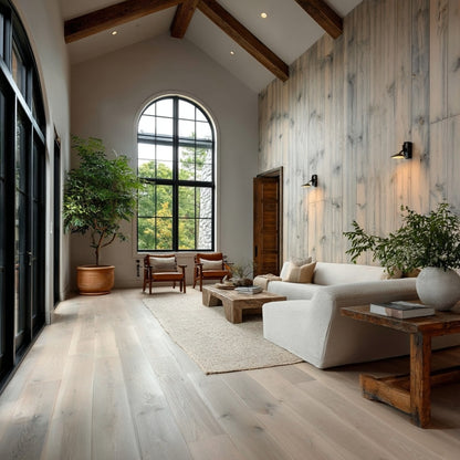 The Whitewashed Grey Weathered Softwood Wall Paneling