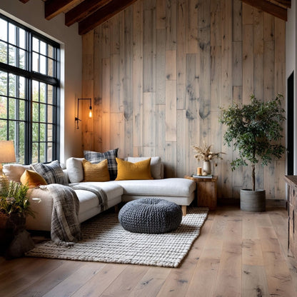 The Whitewashed Grey Weathered Softwood Wall Paneling