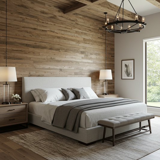 The Merriman Light Brown Reclaimed Barnwood Wall Paneling
