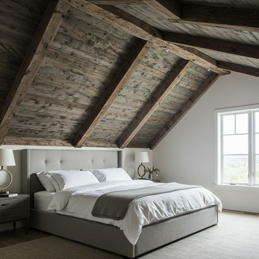 The Kline Grey Reclaimed Barnwood Ceiling Paneling